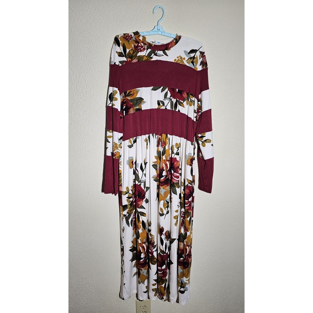 Hazel Blues 4XL Floral Maxi Dress Stretch Flowy Casual‎ Office